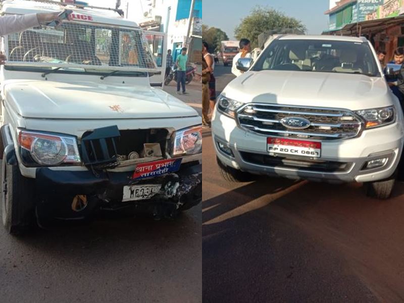 27 02 2021 damoh mla car and police jeep accident 2021227 10018