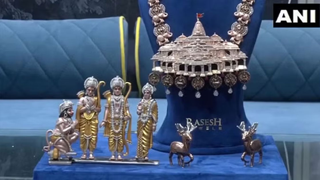 Ram Temple Theme Necklace: राम मंदिर की थीम पर बनाया हार, 5000 से ज्यादा अमेरिकी हीरों को किया इस्तेमाल 42 ram mandir
