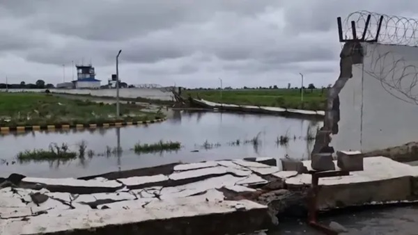 Rewa Airport Parking Boundary Wall Collapses 3