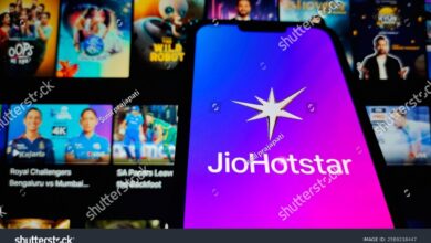 stock photo delhi india feb selective focus on smartphone screen displaying the jio hotstar logo at 2589218447