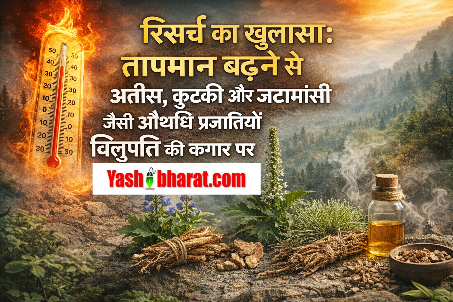 रिसर्च का खुलासा: तापमान बढ़ने से अतीस, कुटकी और जटामांसी जैसी औषधि प्रजातियाँ विलुप्ति की कगार पर