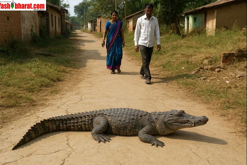 Jabalpur: परियट जलाशय के मगरमच्छ गांवों में दिखे, सूचना के बाद भी नहीं पहुंची टीम