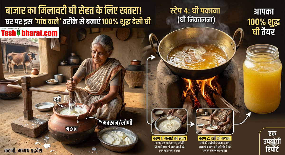 बाजार का मिलावटी घी सेहत के लिए खतरा- घर पर इस 'गांव वाले' तरीके से बनाएं 100% शुद्ध देसी घी