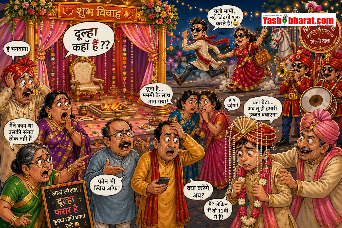 शादी की शहनाई से पहले ही आया ‘रोमांचक ट्विस्ट’: मामी संग फरार हुआ युवक, पीछे से 14 साल के छोटे भाई की शादी कराने लगे घरवाले!