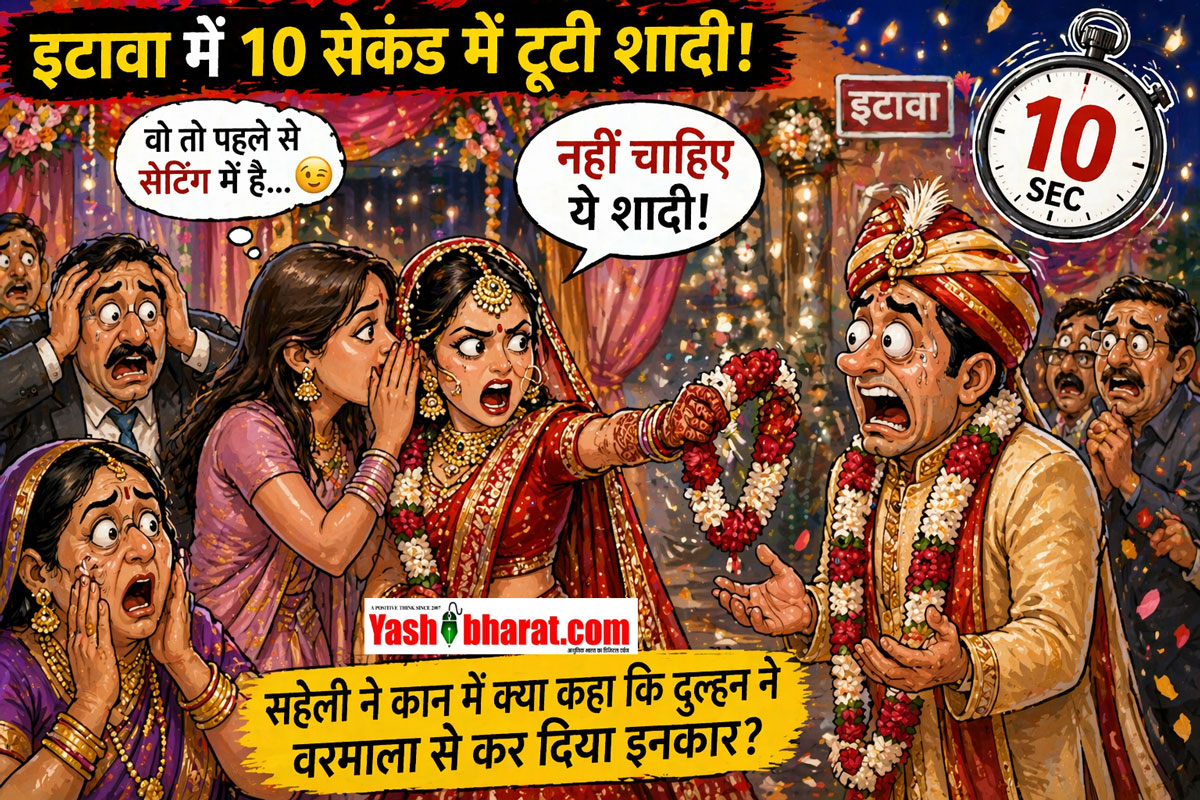 इटावा में 10 सेकंड में टूटी शादी: सहेली ने कान में क्या कहा कि दुल्हन ने वरमाला से कर दिया इनकार?