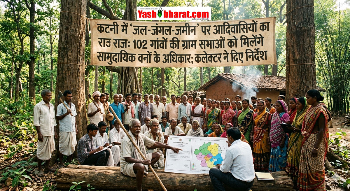 कटनी में 'जल-जंगल-जमीन' पर आदिवासियों का राज: 102 गांवों की ग्राम सभाओं को मिलेंगे सामुदायिक वनों के अधिकार; कलेक्टर ने दिए निर्देश