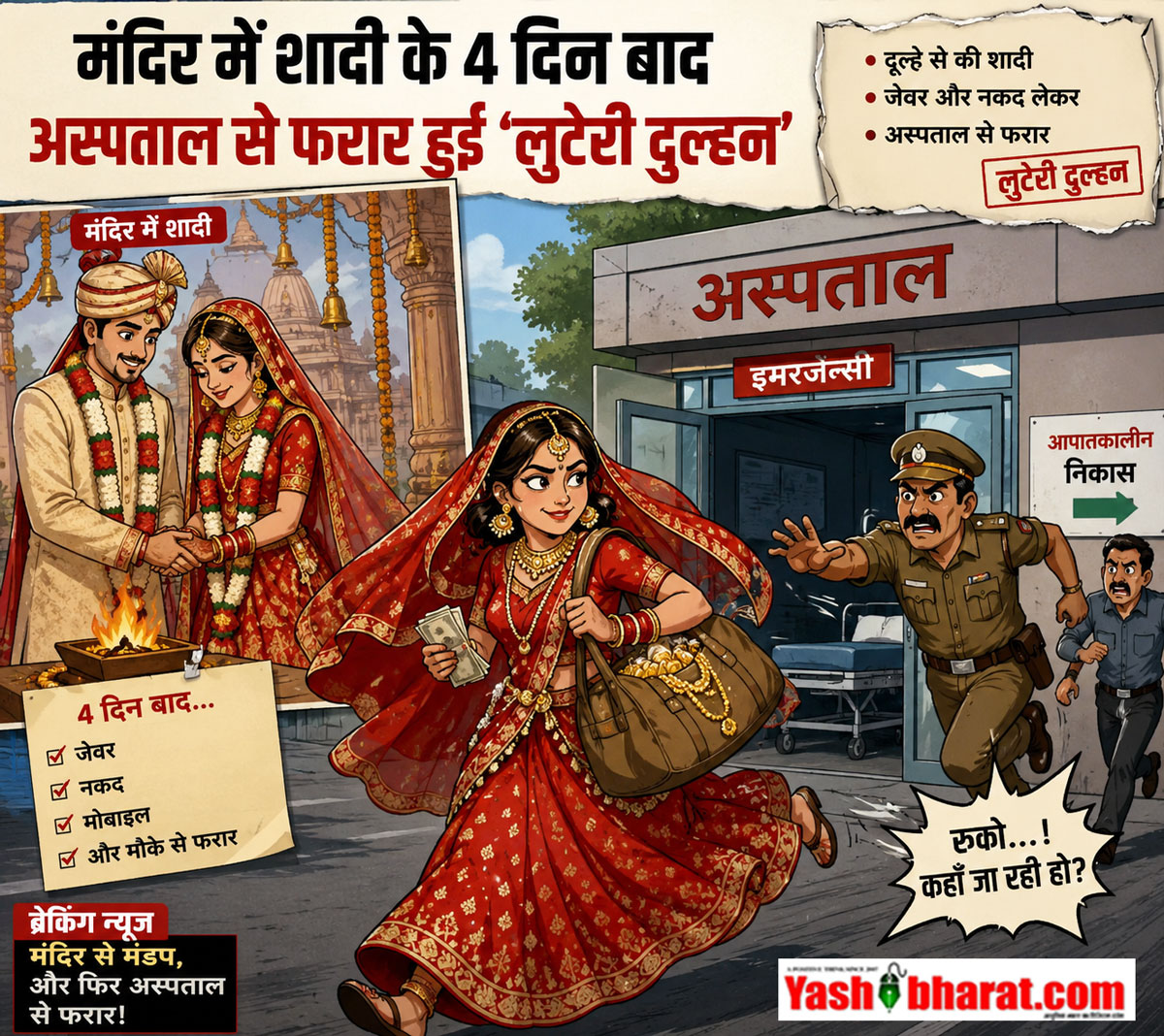 बागेश्वर धाम में रस्म और मंदिर में शादी के 4 दिन बाद अस्पताल से फरार हुई 'लुटेरी दुल्हन' 22 बागेश्वर धाम में रस्म और मंदिर में शादी के 4 दिन बाद अस्पताल से फरार हुई 'लुटेरी दुल्हन'