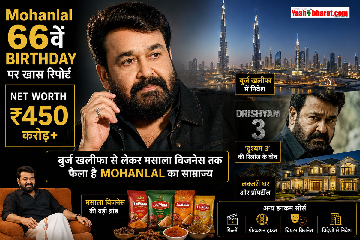 Mohanlal Birthday & Net Worth: 66 साल के हुए सुपरस्टार मोहनलाल, 'दृश्यम 3' की रिलीज के बीच जानें बुर्ज खलीफा से लेकर मसाला बिजनेस तक फैले उनके ₹450 करोड़ के साम्राज्य की कहानी 42 Mohanlal Birthday & Net Worth: 66 साल के हुए सुपरस्टार मोहनलाल, 'दृश्यम 3' की रिलीज के बीच जानें बुर्ज खलीफा से लेकर मसाला बिजनेस तक फैले उनके ₹450 करोड़ के साम्राज्य की कहानी