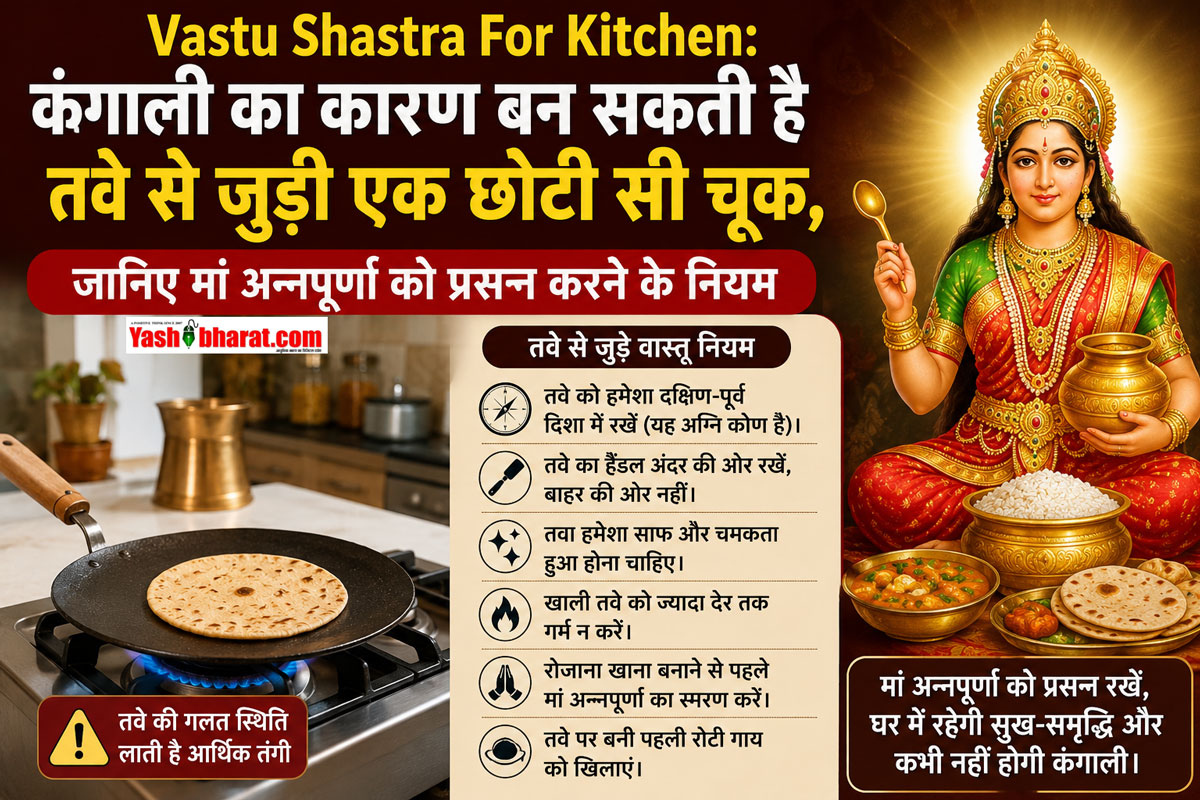 Vastu Shastra For Kitchen: कंगाली का कारण बन सकती है तवे से जुड़ी एक छोटी सी चूक, जानिए मां अन्नपूर्णा को प्रसन्न करने के नियम 22 Vastu Shastra For Kitchen: कंगाली का कारण बन सकती है तवे से जुड़ी एक छोटी सी चूक, जानिए मां अन्नपूर्णा को प्रसन्न करने के नियम
