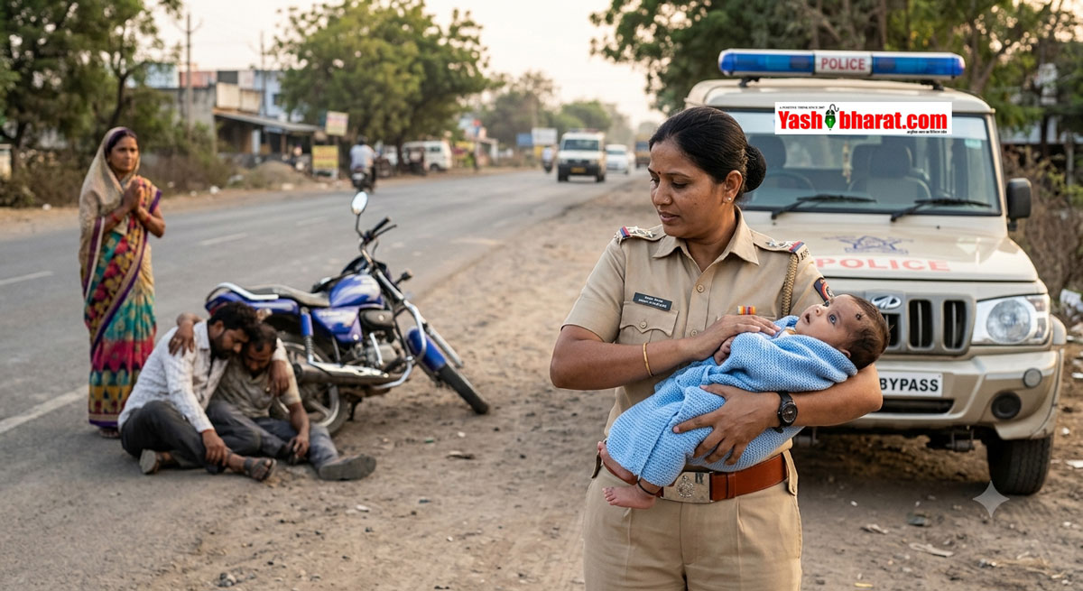 शराब के नशे में अंधे हुए माता-पिता- चलती बाइक से सड़क पर गिरा 4 महीने का मासूम; 700 मीटर आगे तक नहीं हुई भनक