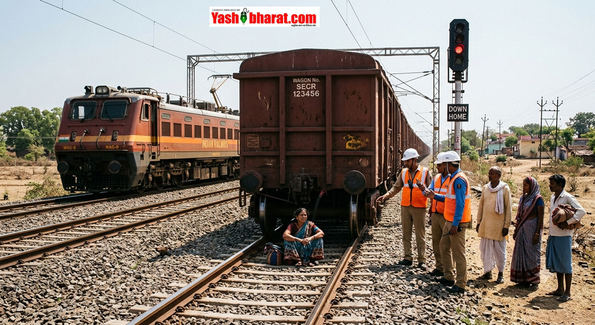 शहडोल में टला बड़ा हादसा: मालगाड़ी रुकते ही वैगन के नीचे जाकर बैठ गई मानसिक रूप से अस्वस्थ महिला, 15 मिनट तक थमे रहे पहिए