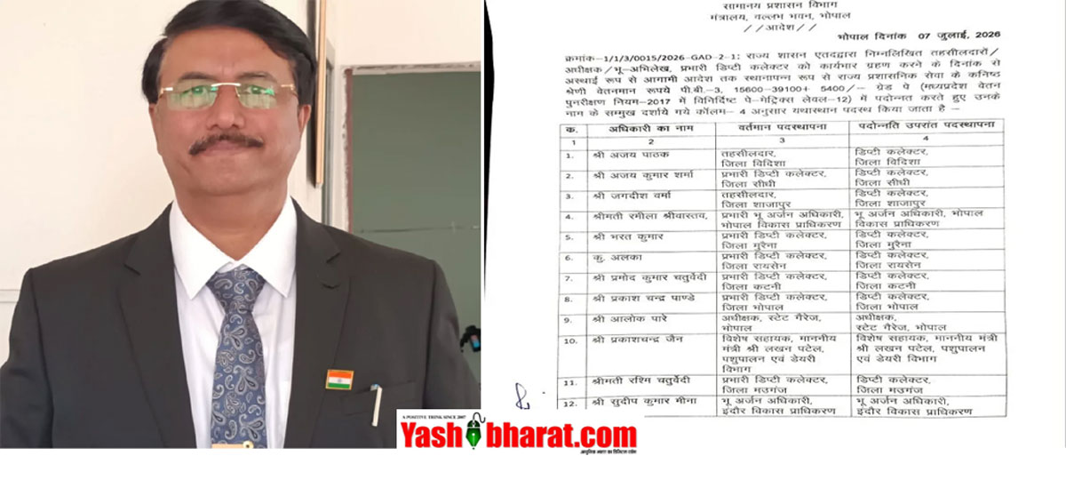 MP Promotion List: कटनी के प्रभारी डिप्टी कलेक्टर प्रमोद कुमार चतुर्वेदी बने नियमित डिप्टी कलेक्टर, 10 साल बाद शासन ने दी बड़ी सौगात 22 MP Promotion List: कटनी के प्रभारी डिप्टी कलेक्टर प्रमोद कुमार चतुर्वेदी बने नियमित डिप्टी कलेक्टर, 10 साल बाद शासन ने दी बड़ी सौगात