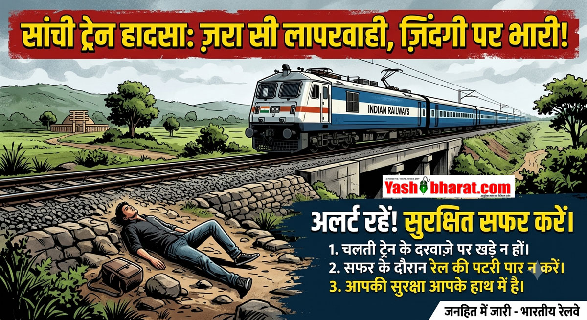 Sanchi Train Accident: सांची के पास चलती ट्रेन से गिरा 22 वर्षीय युवक, महुआखेड़ा रेलवे पुल के पास मौत