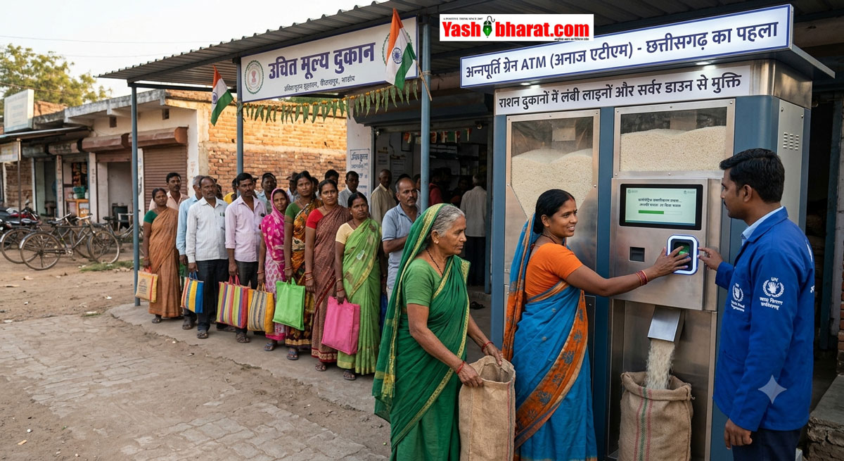 राशन दुकानों में लंबी लाइनों और सर्वर डाउन से मुक्ति: बिलासपुर में लगेगा छत्तीसगढ़ का पहला 'ग्रेन ATM' (अनाज एटीएम), जानिए कैसे मिलेगा राशन