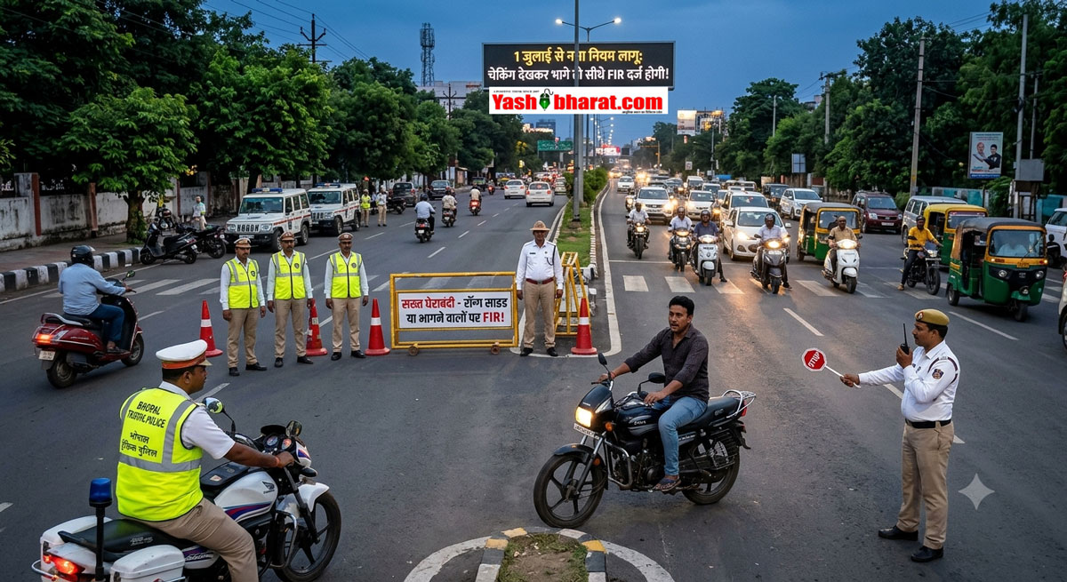 भोपाल ट्रैफिक पुलिस का 'मेगा प्लान': अब चेकिंग देखकर गाड़ी मोड़ी या रॉन्ग साइड भागे, तो सीधे दर्ज होगी FIR- 1 जुलाई से नियम लागू