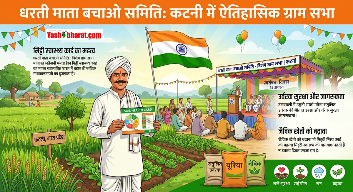 15 अगस्त की ग्राम सभाओं में होगी ‘धरती माता बचाओ समिति’ की विशेष बैठक; कटनी में उर्वरक सुरक्षा और किसानों की जागरूकता पर जोर
