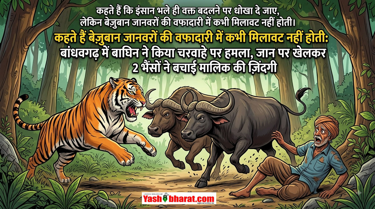 इस प्यार को क्या नाम दूं?: बांधवगढ़ में बाघिन ने किया चरवाहे पर हमला, तो जान पर खेलकर 2 भैंसों ने बचाई मालिक की ज़िंदगी 22 इस प्यार को क्या नाम दूं?: बांधवगढ़ में बाघिन ने किया चरवाहे पर हमला, तो जान पर खेलकर 2 भैंसों ने बचाई मालिक की ज़िंदगी