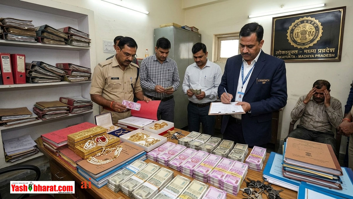 इंदौर नगर निगम के अधिकारी के ठिकानों पर लोकायुक्त की रेड; 4.60 करोड़ की संपत्ति का खुलासा, कमाई से 474% अधिक निकला खजाना