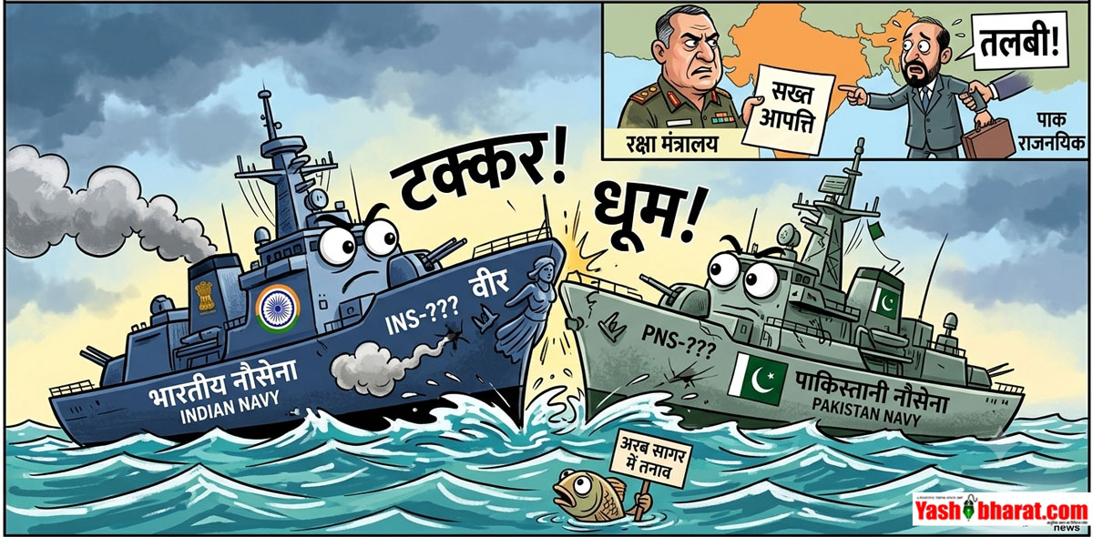 अरब सागर में भारत-पाक नौसेना जहाजों की टक्कर: रक्षा मंत्रालय ने जताई सख्त आपत्ति, पाक राजनयिक तलब