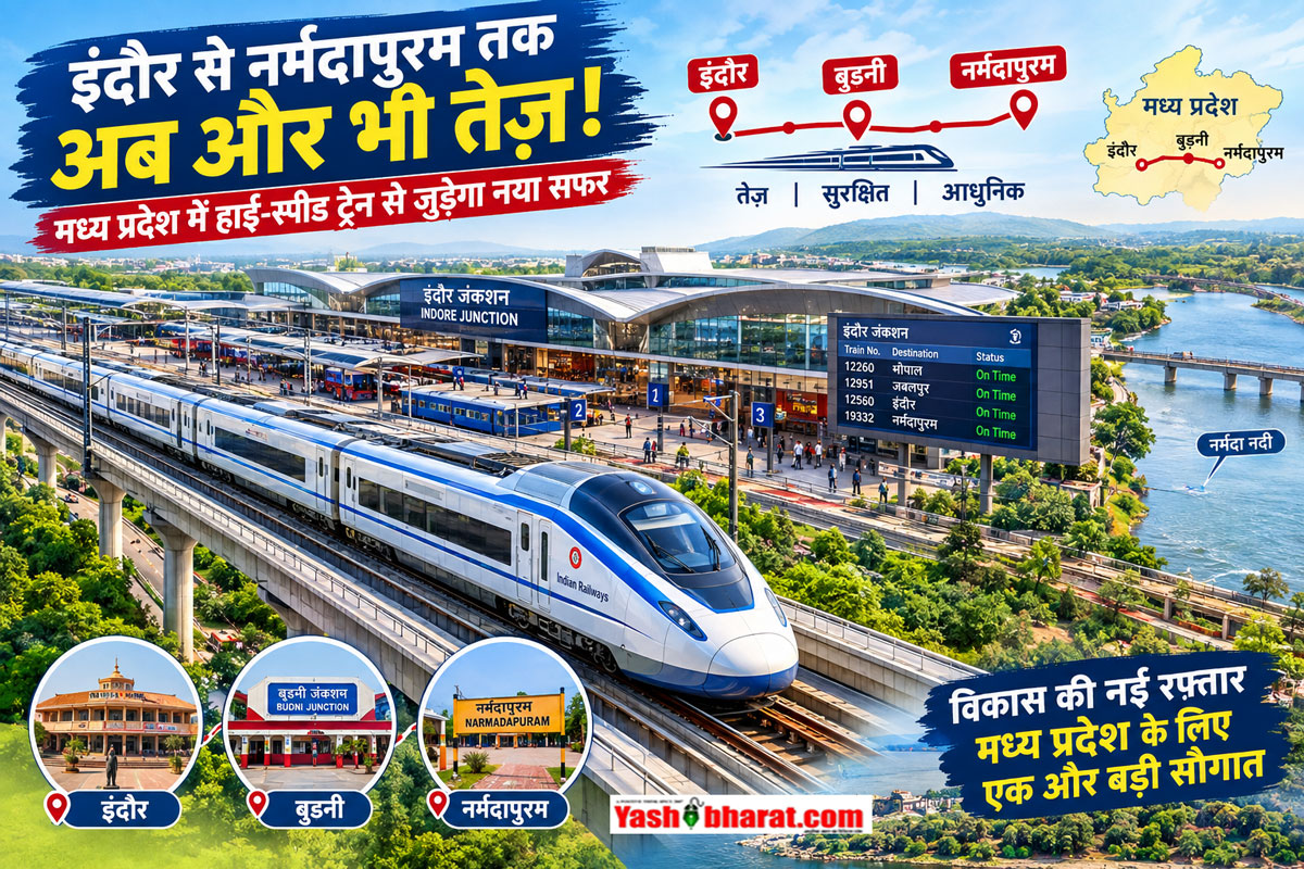 इंदौर को बुदनी और नर्मदापुरम से मिलेगी सीधी रेल कनेक्टिविटी: इटारसी-भोपाल के बीच बड़ा जंक्शन बनेगा बुदनी; घटेगा यात्रा का समय