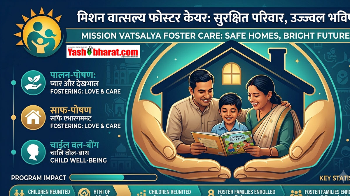 मिशन वात्सल्य के तहत 'फॉस्टर केयर' योजना: अब जरूरतमंद बच्चों को मिलेगा परिवार का प्यार, कटनी में इच्छुक अभिभावकों से मांगे गए आवेदन 22 मिशन वात्सल्य के तहत 'फॉस्टर केयर' योजना: अब जरूरतमंद बच्चों को मिलेगा परिवार का प्यार, कटनी में इच्छुक अभिभावकों से मांगे गए आवेदन