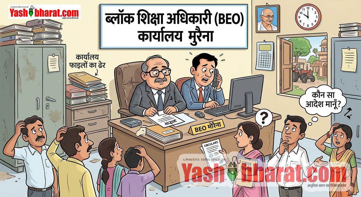 मुरैना BEO ऑफिस में अनोखा प्रशासनिक संकट: कुर्सी एक, अफसर दो; शिक्षक और कर्मचारी दुविधा में